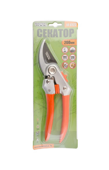 Секатор садовый MASTERTOOL 200 мм с алюминиевыми ручками с накладками лезвие тефлоновое SK5 14-6123 Харків - зображення 2