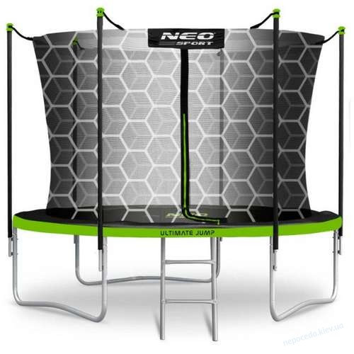 Батут Neo-Sport з внутрішньою сіткою 252 см чорно-зелений Киев - изображение 1