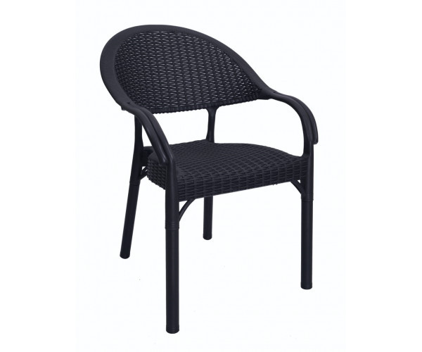 Стілець Софія пластиковий ротанг чорний Днепр - изображение 1