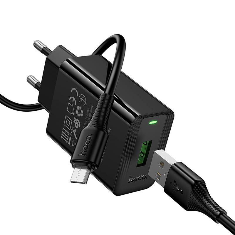 СЗУ Hoco CS92A Leader 18W+QC3.0 (1USB-A) + кабель USB to MicroUSB Херсон - изображение 5