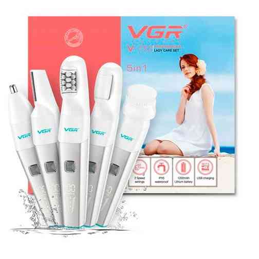 Эпилятор женский VGR 5 в 1 V-752 GREEN зеленый Киев