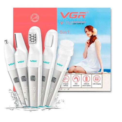 Эпилятор женский VGR 5 в 1 V-752 GREEN зеленый Київ - зображення 4