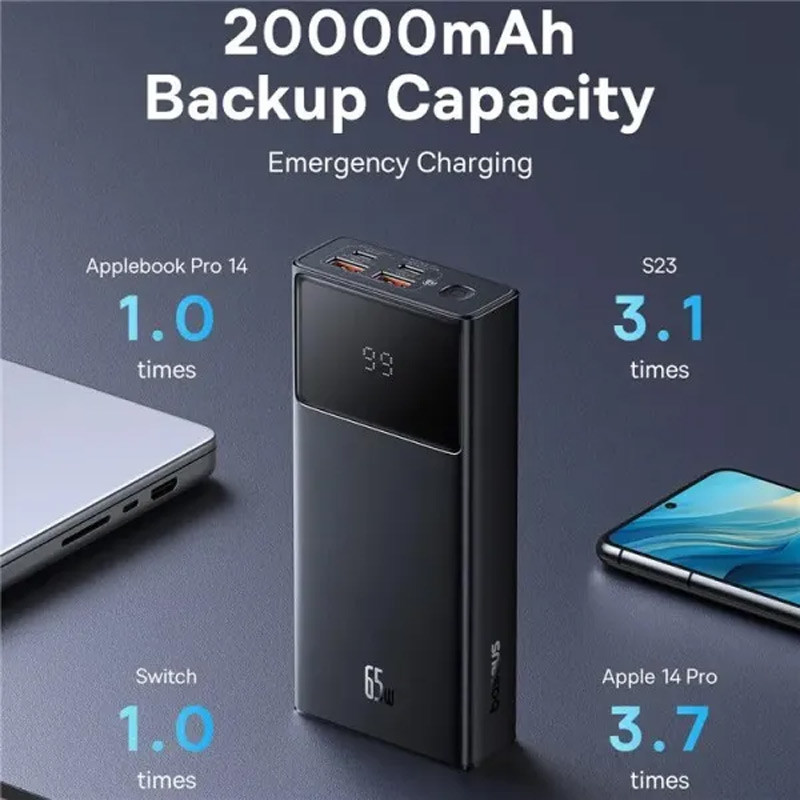 Портативное ЗУ Power Bank Baseus Star-Lord Digital Display 65W 20000 mAh (P10022906113-00) Херсон - зображення 5