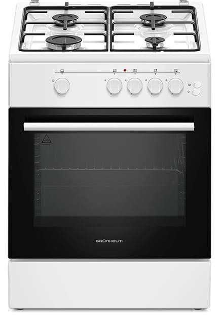 Плита кухонная газовая Grunhelm G4FM6611W (60 см) 4 конфорки газконтроль электроподжиг духовка Київ - зображення 2