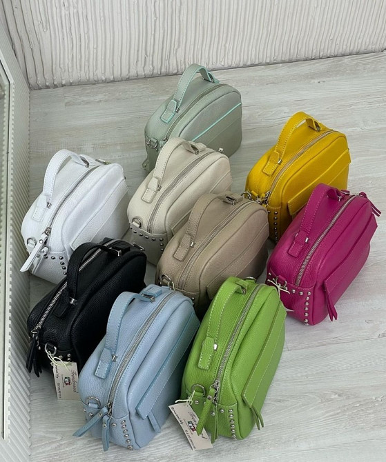 Біла шкіряна жіноча сумка крос боді Італія віра пелле сумочка в натуральній шкірі TS000006 Київ - зображення 2