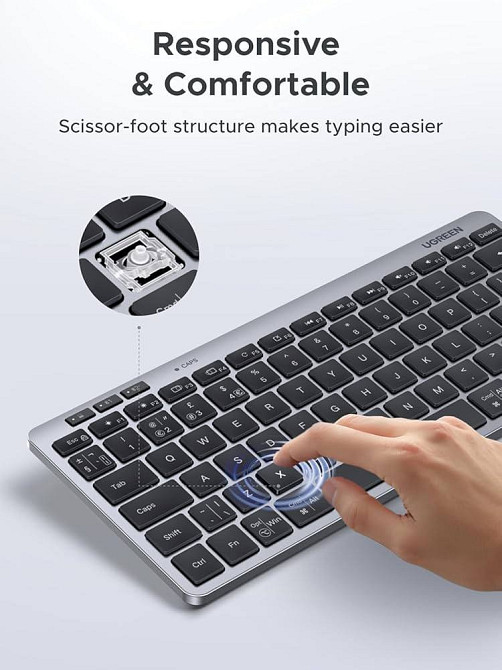 Бездротова багаторежимна клавіатура Ugreen K551 - це тонка портативна клавіатура Днепр - изображение 5