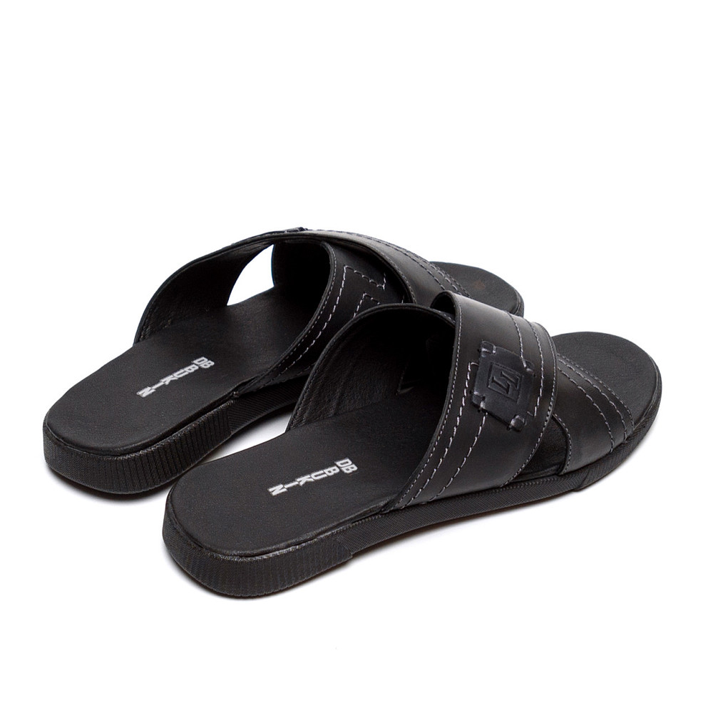 Мужские кожаные  летние шлепанцы LL Black Київ - зображення 12