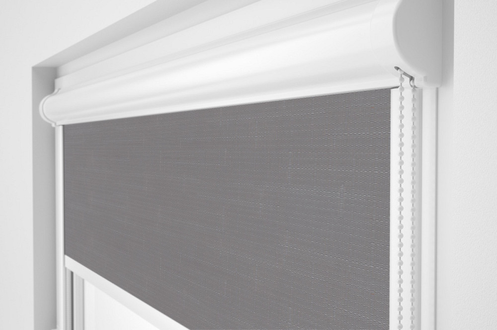 Рулонна штора Rolets Льон 2-2142-400 40x170 см закритого типу Сіра Київ - зображення 1