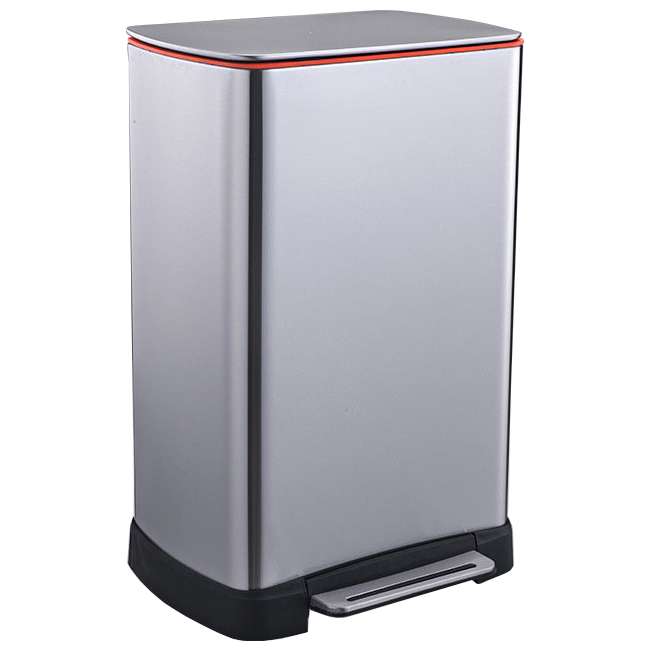 Ведро для мусора с педалью JAH 30 л серебряный металлик с внутренним ведром Київ - зображення 1