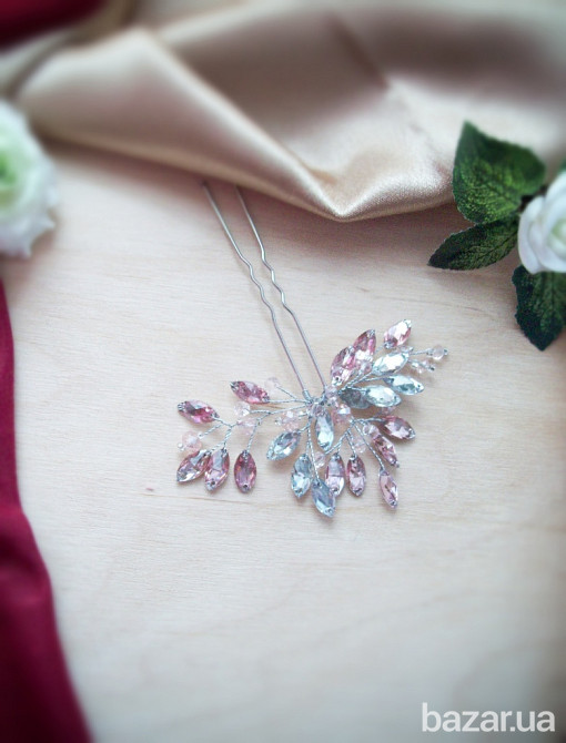 рожеве сяйво шпилька заколка прикраса для волосся рожевий прозорий Луцк - изображение 1