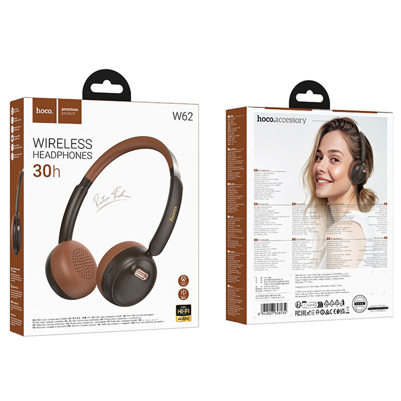 Уценка Накладные беспроводные наушники Hoco W62 Verso retro Херсон - изображение 4