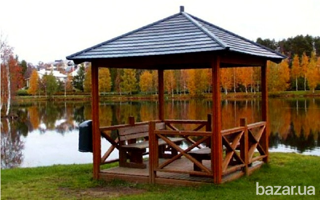 Деревянная беседка. Альтанка. Альтанка садовая. Альтанка дачная. Беседка садовая. Вишнёвое - изображение 11