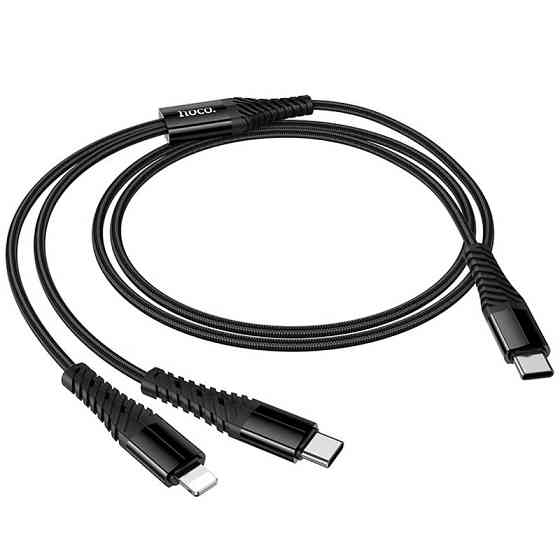 Дата кабель Hoco X123 Victory 2in1 Type-C to Lightning/Type-C 3A (1m) Херсон
