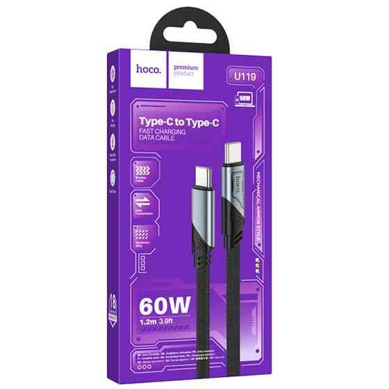 Дата кабель Hoco U119 Machine charging data Type-C to Type-C 60W (1.2m) Херсон