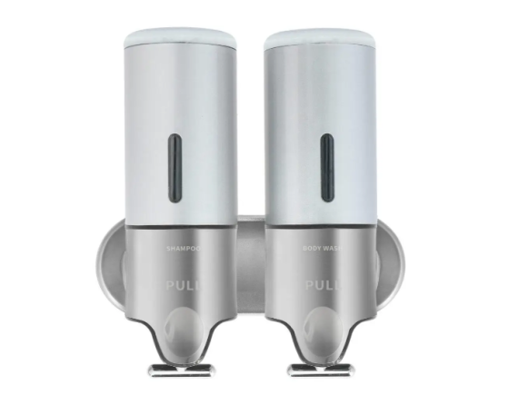 Двойной дозатор шампунь/гель для душа JVD OPAL Серебряный Київ