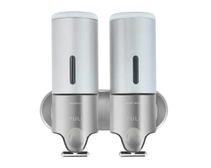 Двойной дозатор шампунь/гель для душа JVD OPAL Серебряный Київ - зображення 1