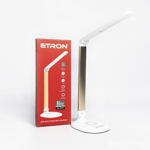Лампа настольная светодиодная ETRON Desk Lamp step 8W 3000-6000K White-gold Винница - изображение 1