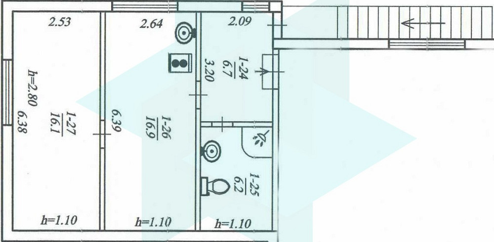 Здам. 1-кімн. кв. 2/2, ж/м Придніпровськ, вул. Прибережна Дніпро - зображення 2