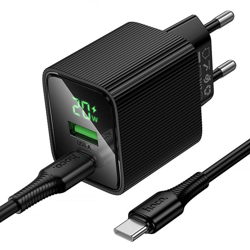 СЗУ Hoco CS83A Excellent with digital display PD20W+QC3.0 (1USB-A/1C) + кабель Type-C to Type-C Херсон - изображение 4
