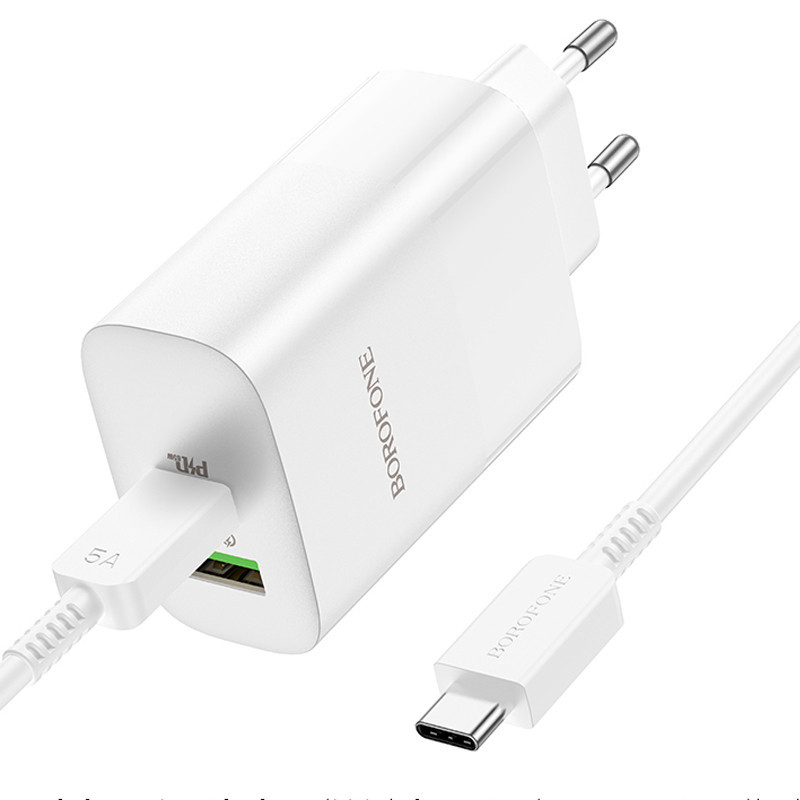 СЗУ Borofone BN10 Sunlight PD65W (1USB-A/1C) + кабель Type-C to Type-C Херсон - изображение 3