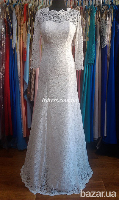 Кружевное свадебное платье а-силуэта Київ - зображення 1