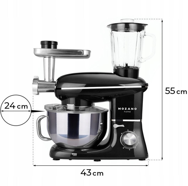 Кухонный комбайн Mozano KitСhen Assistant 3 in 1 AGD/ROB/02 2300 Вт черный Київ - зображення 3