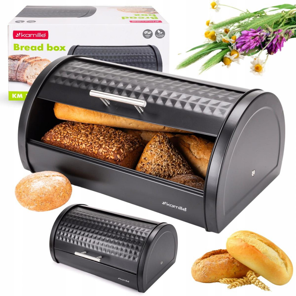Хлебница Kamille с металлическим корпусом Черная KM 1122 Одесса - изображение 3