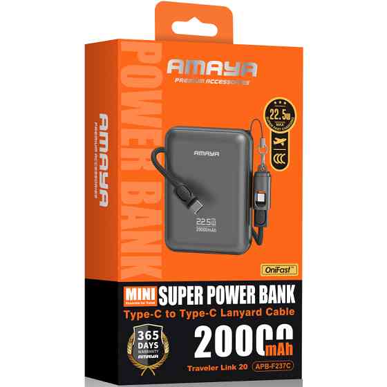 Портативное ЗУ Power Bank Amaya F237C PD22.5W with cable 20000 mAh Херсон
