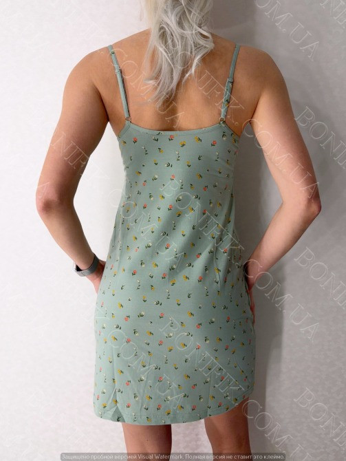 Женская ночная сорочка на тонких бретелях "Green Meadow" (арт. LDK 118/18/03) Кривий Ріг - зображення 2