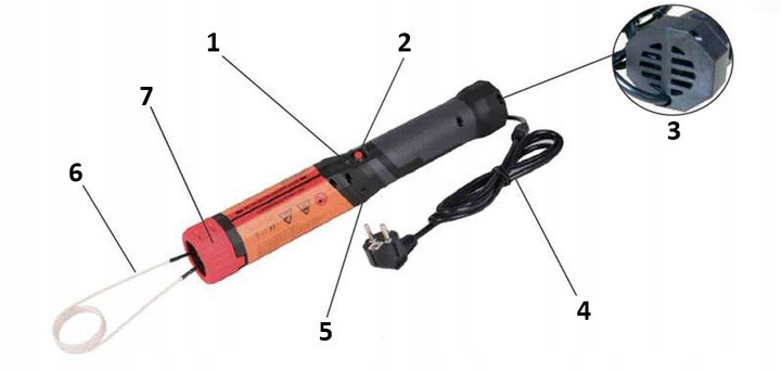 Индукционный нагреватель 1100W с набором насадок G.I.KRAFT IND-1100W-RMH Харків - зображення 5