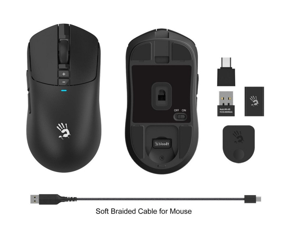 Мышь компьютерная безпроводная Bloody R72 Ultra Black черная Київ - зображення 9