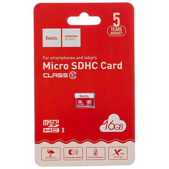 Карта памяти Hoco microSDHC Class 10 - 16GB (без адаптера) Херсон