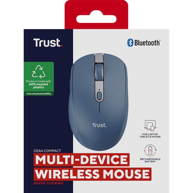 Мышь компьютерная безпроводная Trust Ozaa Compact Multi-Device Wireless Blue 24934_TRUST голубая Київ - зображення 6