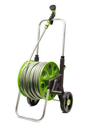 Катушка со шлангом MASTERTOOL ½" 50 м с телескопической ручкой на колесах 92-8800 Харків