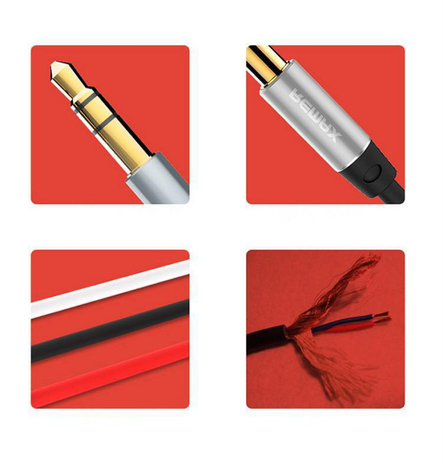 Audio кабель AUX RM-L200 3.5 miniJack male to male 2.0 м white Remax 320101 Київ - зображення 2