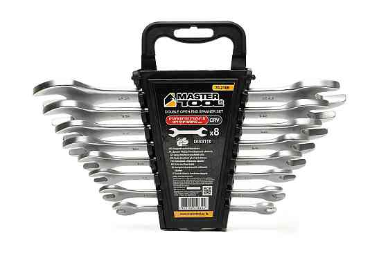 Ключи рожковые MASTERTOOL SATIN FINISH набор 8 шт (6–20/22 мм) CrV DIN 3110 70-2108 Харків
