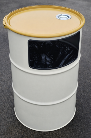 Урна 200 л з металевої бочки з вашим логотипом| урна для фудкорту, кафе, кав'ярні Київ