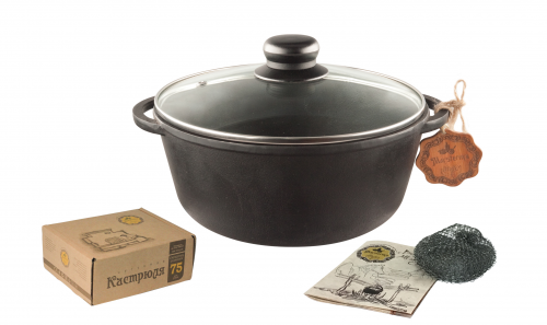 Казан чугунный Maysternya со стеклянной крышкой 5л Т403С3 Одесса - изображение 7