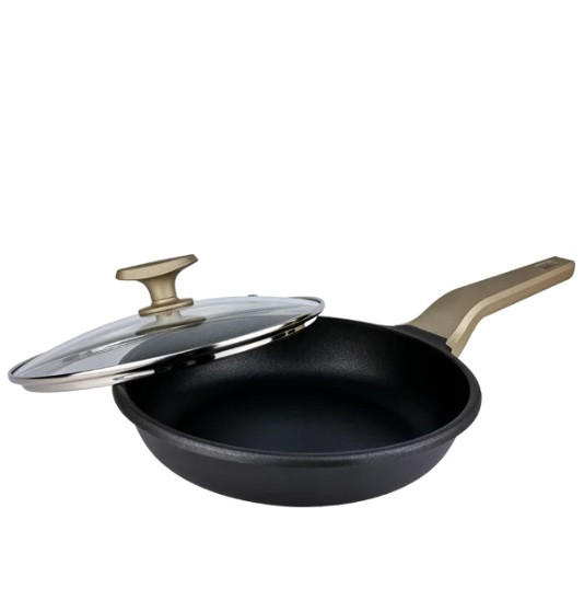 Сковорода універсальна з кришкою Magio MG-1166-24 24 см чорна Київ - зображення 1