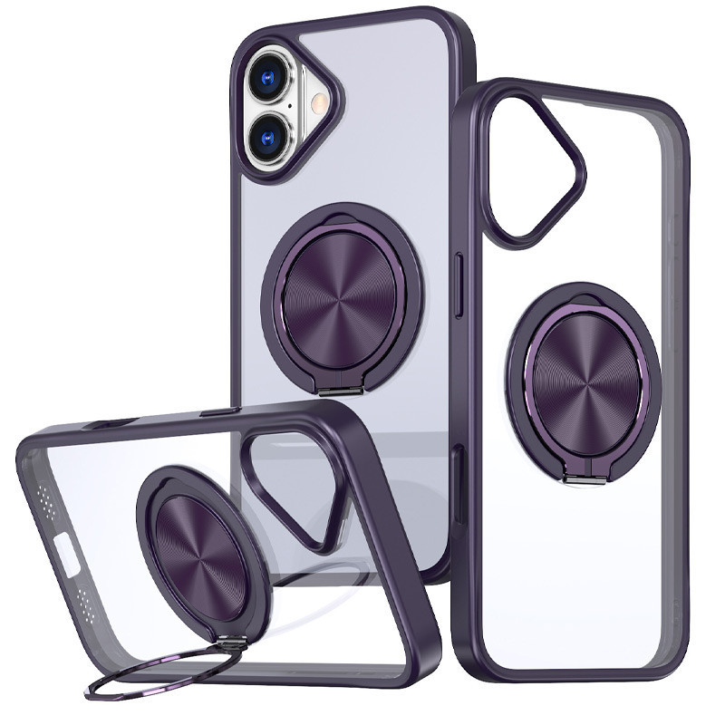 TPU+PC чехол Metal Ring with MagSafe для Apple iPhone 16 (6.1") Херсон - изображение 1