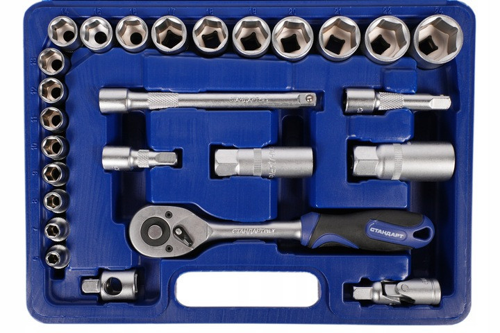 Набор головок с трещоткой 3/8" 27 ед. СТАНДАРТ ST-3827 Харьков - изображение 3