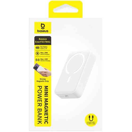 Портативное ЗУ Power Bank Baseus EnerFill FM41 Mini Magnetic PD20W с БЗУ 10000mAh (E0027T) Херсон
