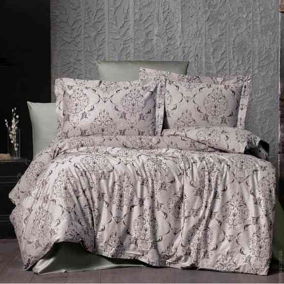 Постільна білизна євро Arya Arya Vogue Органік Жаккард Paris AR-A107256-Anthracite-Gray 200x220 см с Киев