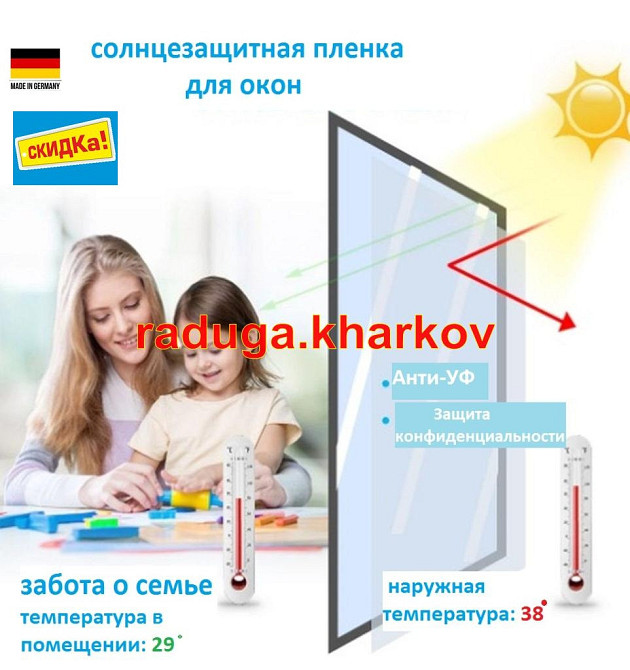 Пленка солнцезащитная 30см ширина,самоклейка,Германия Харків - зображення 9