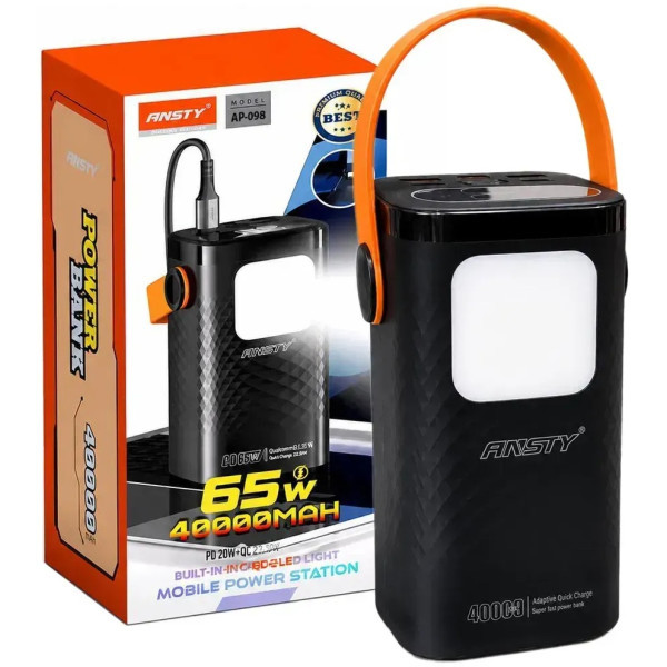 Power Bank Ansty AP-098 22.5W PD65W 40000mAh Black Харьков - изображение 3