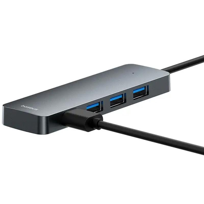 Переходник HUB Baseus UltraJoy Series Lite 4-Port (USB-A to 4xUSB3.0+Type-C) (1m) (B0005280B811-02) Херсон - зображення 3