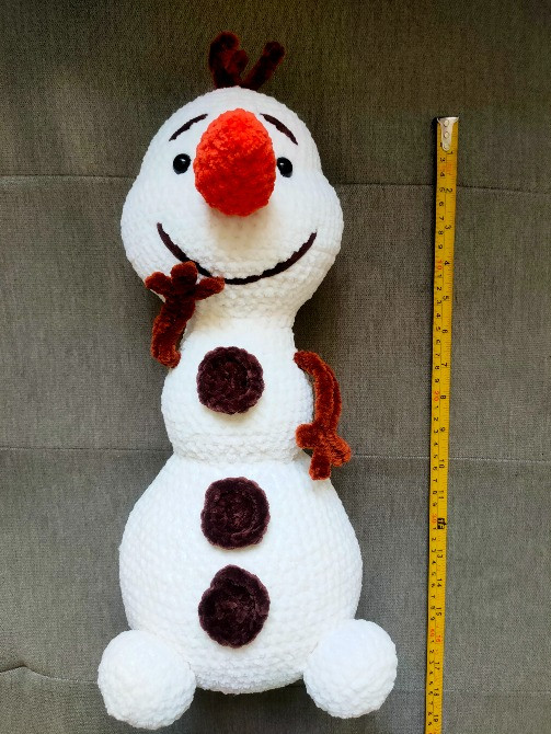 Сніговик Олаф 45 см Холодне серце м'яка іграшка в'язана ручна робота Нововолинськ - зображення 4