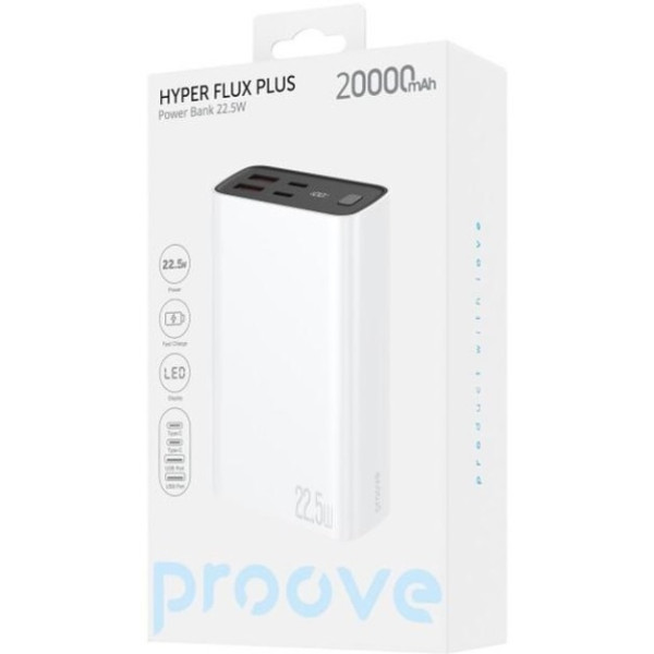 Power Bank Proove Hyper Flux Plus 22.5W 20000mAh White (PBF222120002) (Код товару:41518) Харків - зображення 2