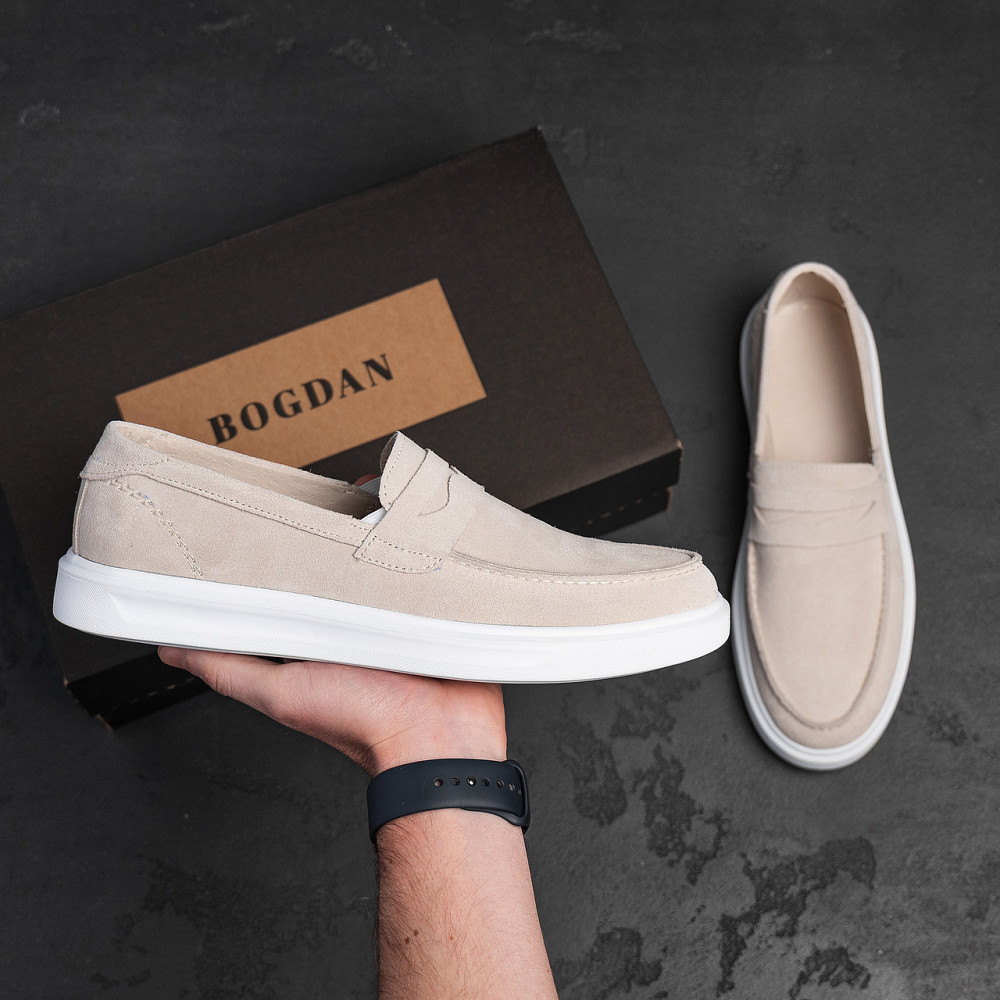 Мужские кожаные лоферы Urban Style Beige Київ - зображення 8