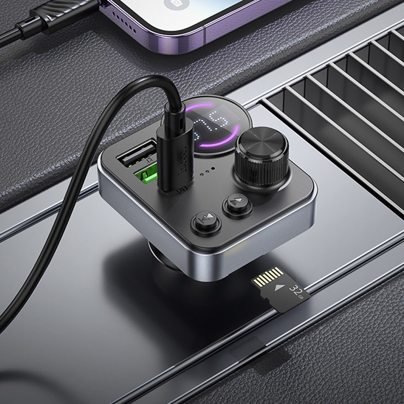 АЗУ FM модулятор Hoco E86 Alegria PD30W+QC3.0 48W (2USB-A/1C) Херсон - зображення 7